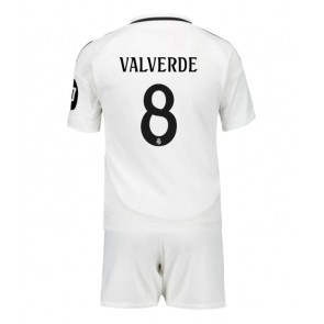 Real Madrid Federico Valverde #8 Dětské Domácí dres komplet 2024-25 Krátký Rukáv (+ trenýrky)